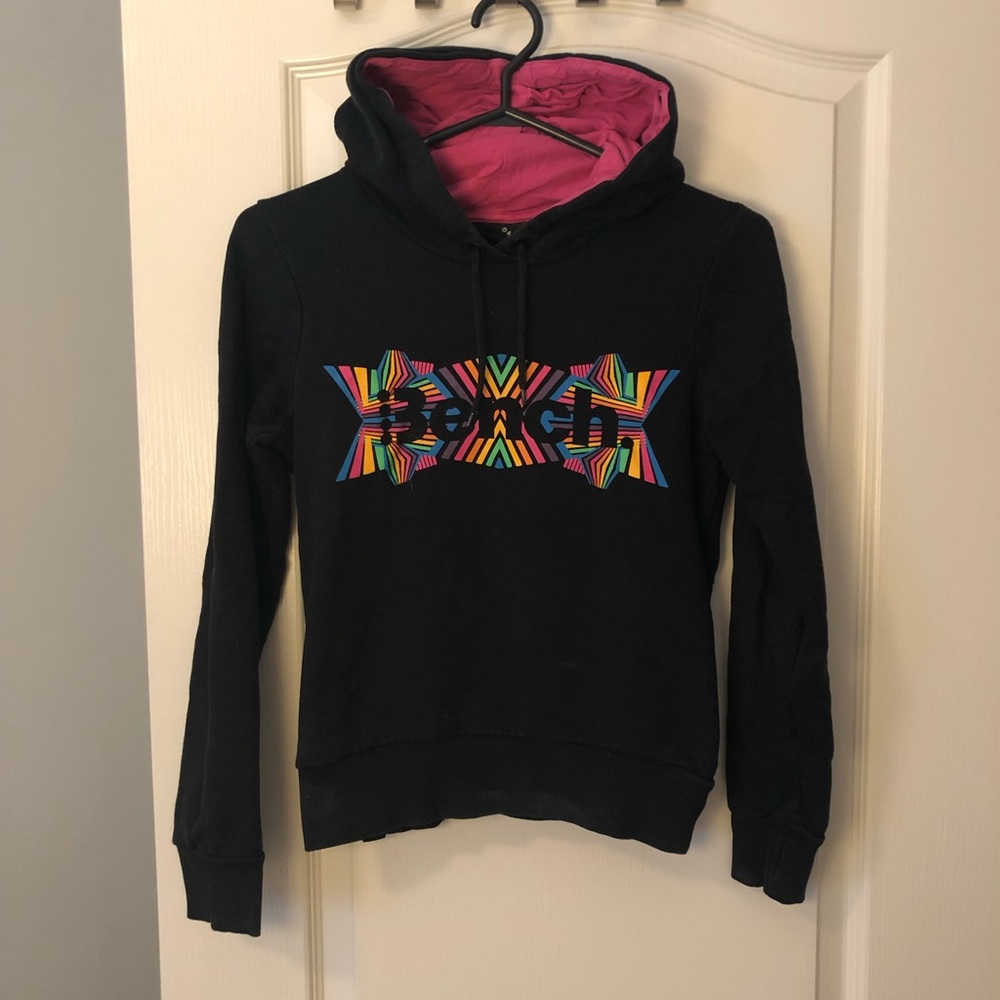 Bench Kids Hoodie- Black with Rainbow Logo